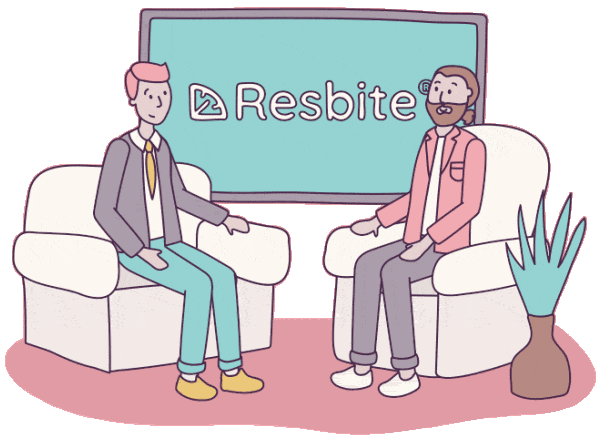 illustration of our founder Stephen Gray talking during an interview at a tv studio
